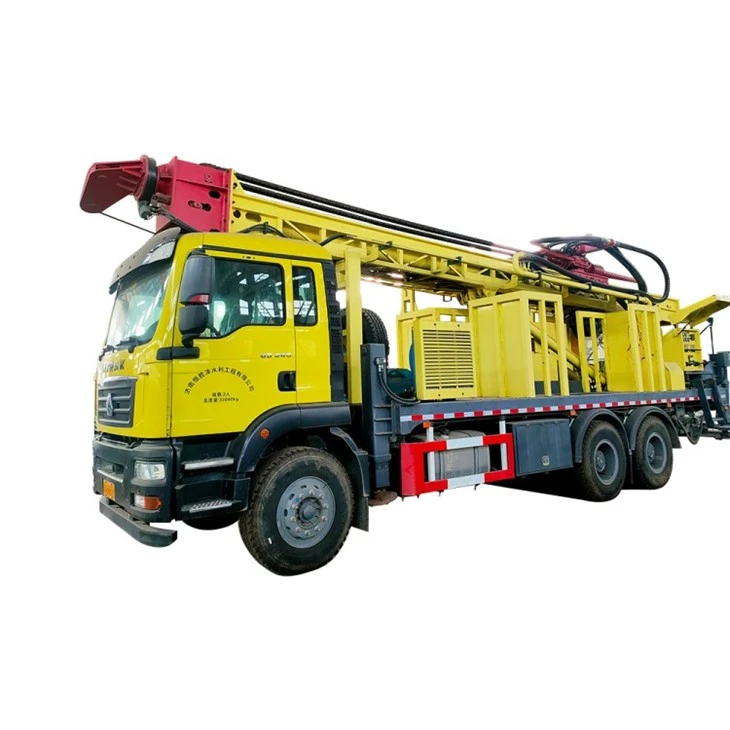 Máy khoan giếng nước gắn trên xe tải quay thủy lực hoàn toàn